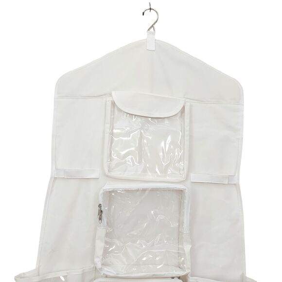 Double Sided Hanging Closet Organizer Storage Bag White 22in x 47in - Picture 3 of 9